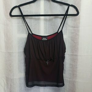 Social Collision Black Cami Tank Top Layered Babydoll Y2K 90's Womens Size MD